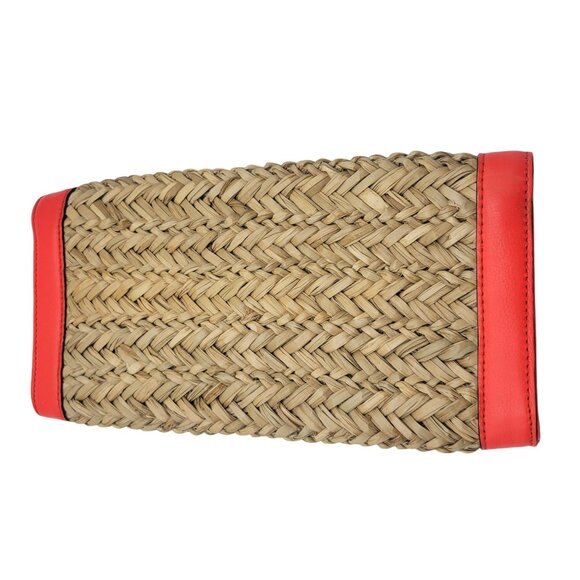 Kate Spade Folly Beach Makenzi Sea Grass Clutch Purse Woven Natural 11"x6.5" - Picture 10 of 12